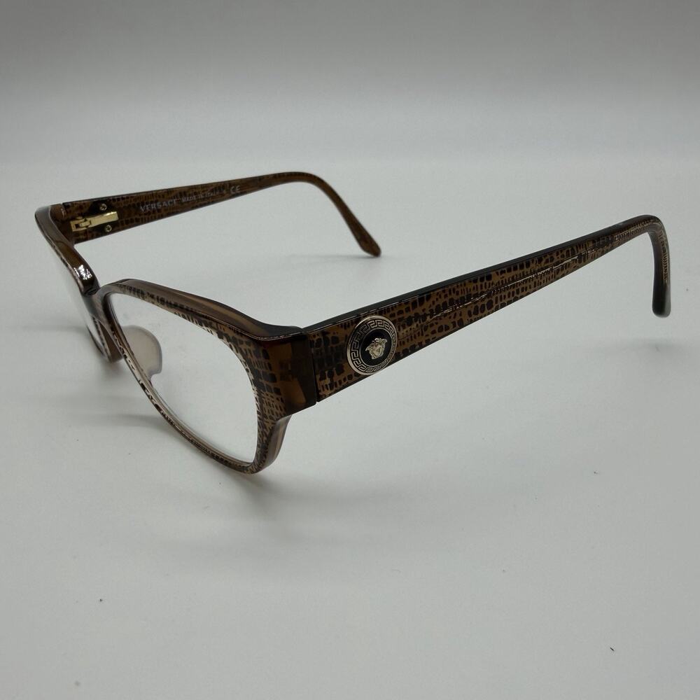 Versace MOD 3172 991 Eyeglasses 54-16-135 Brown Lizard Medusa Frames Only Italy